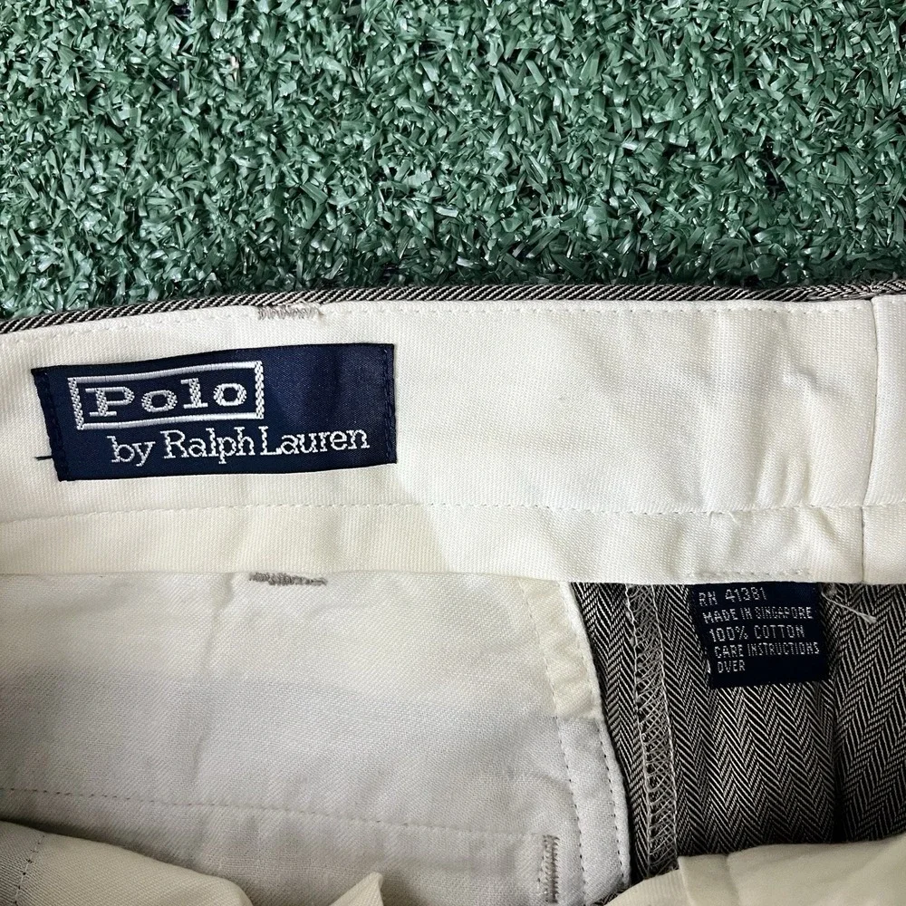 Vintage Polo Ralph Lauren Men's Houndstooth Double Pleated Dress Pants 34x30